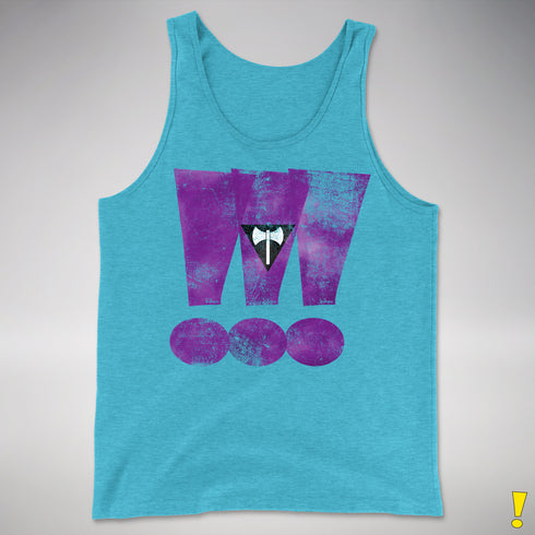 Lesbian Labrys Pride Grunge Exclamation Points Premium Tank Top - Aqua Triblend